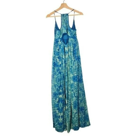 Gap Blue Watercolor Printed Sleeveless Maxi Dress 2 - Picture 2 of 6